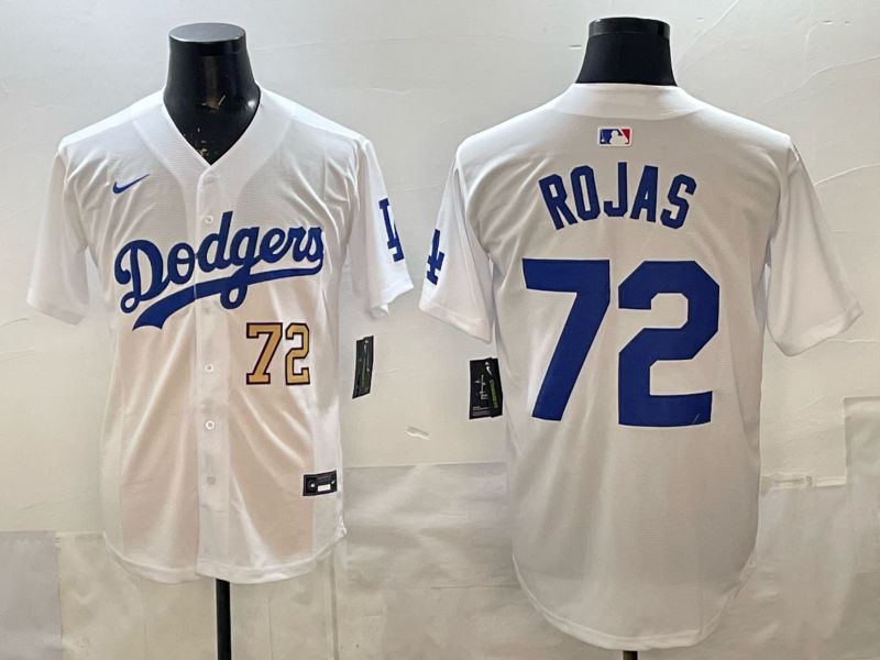 Men 2025 Los Angeles Dodgers #72 Rojas White Game Nike MLB Jersey style 002->los angeles dodgers->MLB Jersey